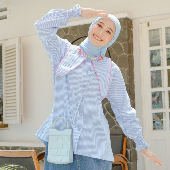 Pakaian Kerja Formal Kemeja Blus Blose Atasn Kuliah Outfit Korean Style Bloss Cewek Terbaru 2024 Bko