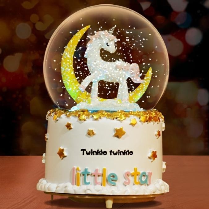 Kotak Musik / Bola Kristal / Bola Kaca / Snowball Unicorn MEDIUM SIZE