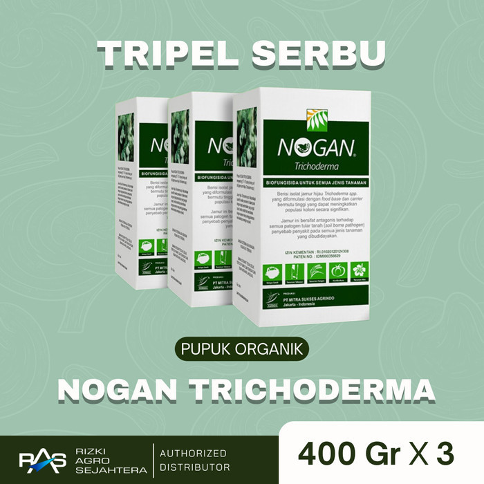 Nogan Trichodherma 400 Gr X 3 - Pupuk Organik Segala Jenis Tanaman