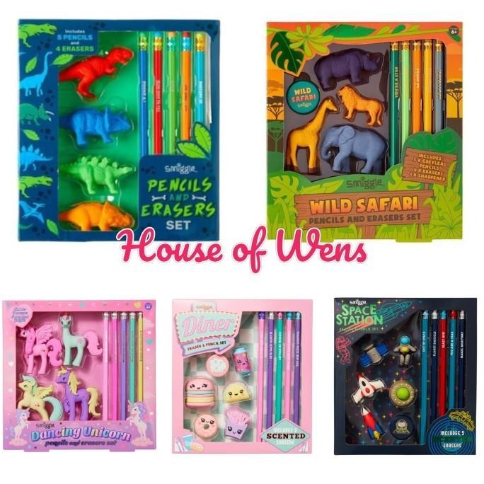 

SMIGGLE SAFARI UNICORN PENCILS AND ERASERS BOX SET - PAKET ALAT TULIS