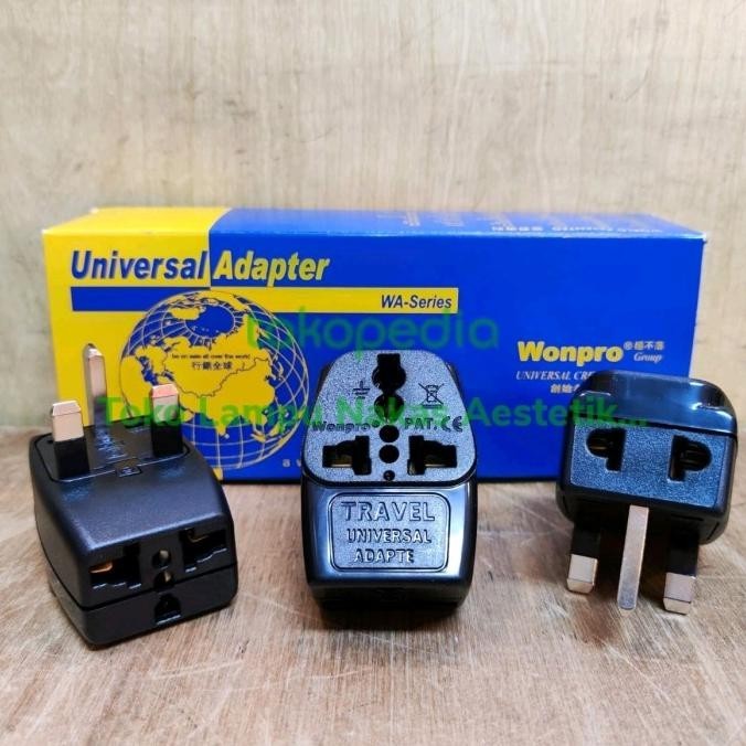 Sale Now Wonpro Wa111-7/Wa37 Over Steker Kaki3 Colokan Travel Adaptor Universal Terbaik