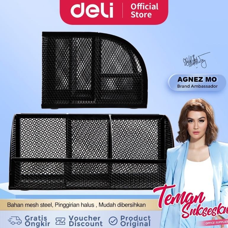 

Hot Sale Deli Desk Organizer Tempat Alat Tulis Warna Hitam, Bahan Kuat dan Berkualitas 8903 Murah