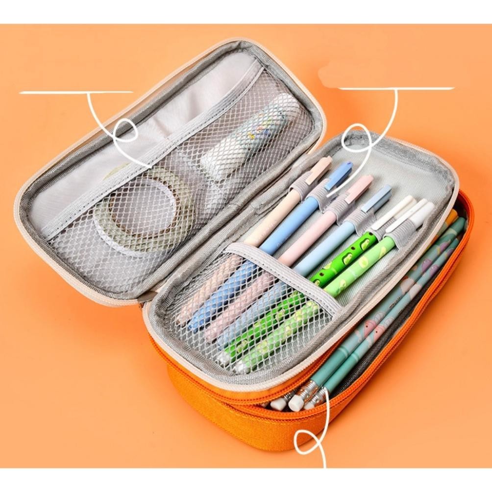 

Super Sale TXS01 Pen Pencil Case Kotak Tempat Pensil LUCKY DAY Water Resistant Macaron Color KTM Hemat