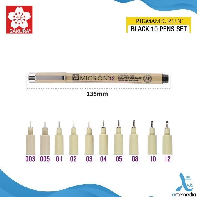 

et-98 Sakura Pigma Micron Set 10 Pigment Ink Drawing Pen Berkualitas