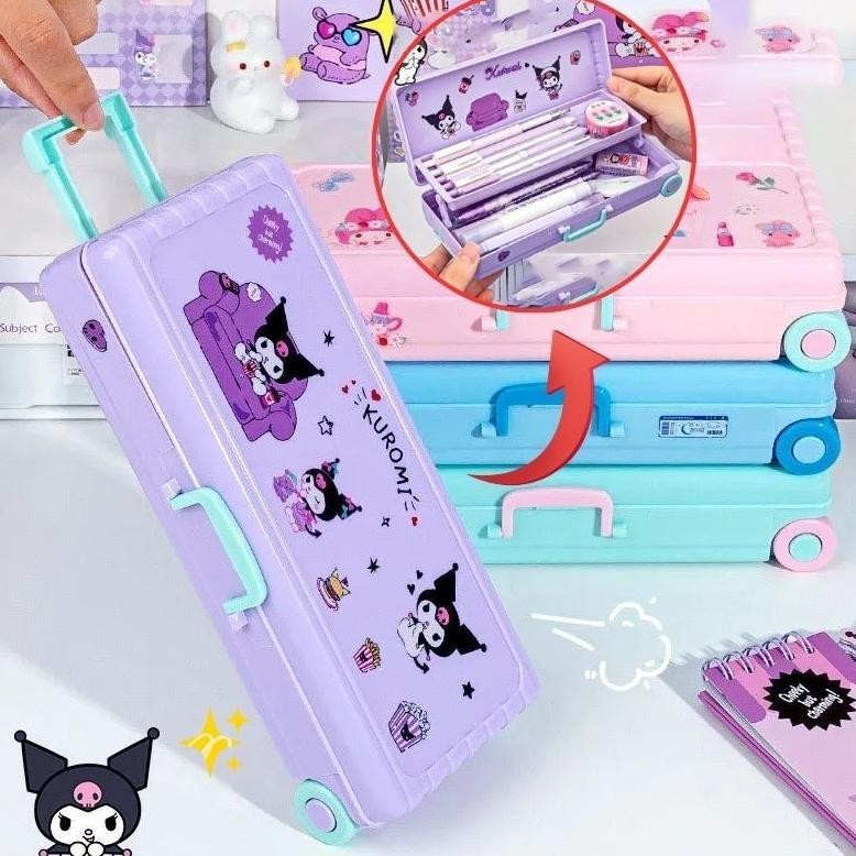 

PL30 Sanrio Seri Kotak Alat Tulis troli Lucu Kuromi/Melody Pensil Kapasitas Besar Kotak Penyimpanan Alat Tulis Hadiah Anak-anak Premium