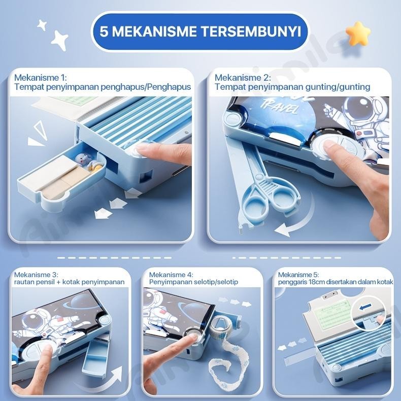 

vb-8 [READY] Aimilo Tempat Pensil Multifungsi Kotak Pensil Anak Lengkap Peruncing Gunting Isolasi Penghapus Penggaris Alat Tulis Sekolah Berkualitas