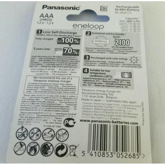 Baterai Batere Panasonic Enelop Aaa Rechargeable Bisa Di Cas Ulang
