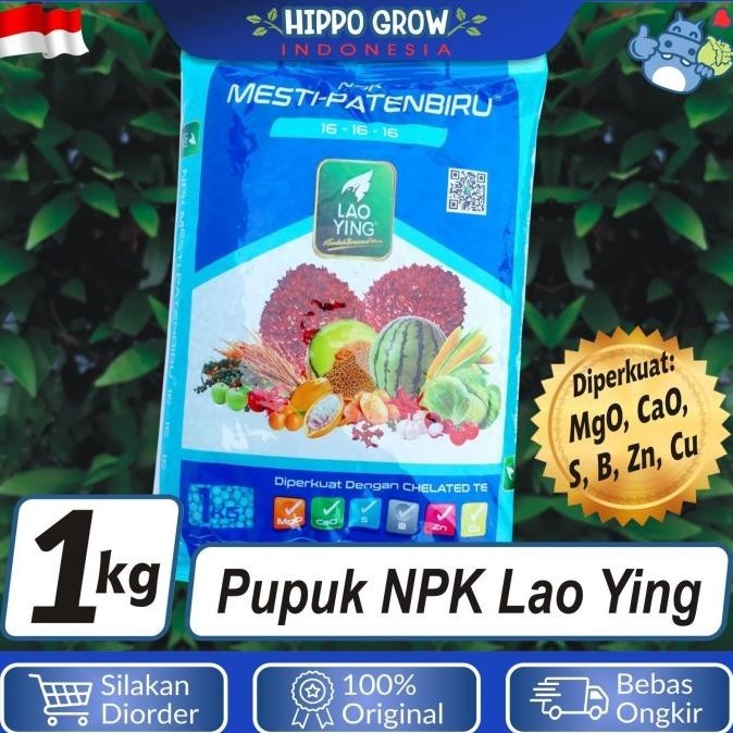 Pupuk NPK 16 16 16 Lao Ying Mesti Biru Kemasan Pabrik 1kg