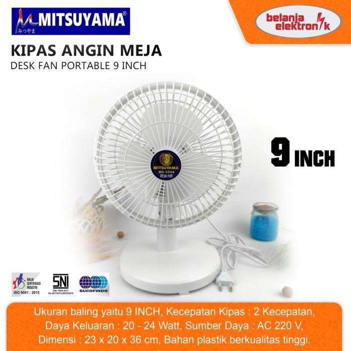 Kipas Angin Meja Mitsuyama Ms-5544 Desk Fan Series 9 Inch Ms 5544