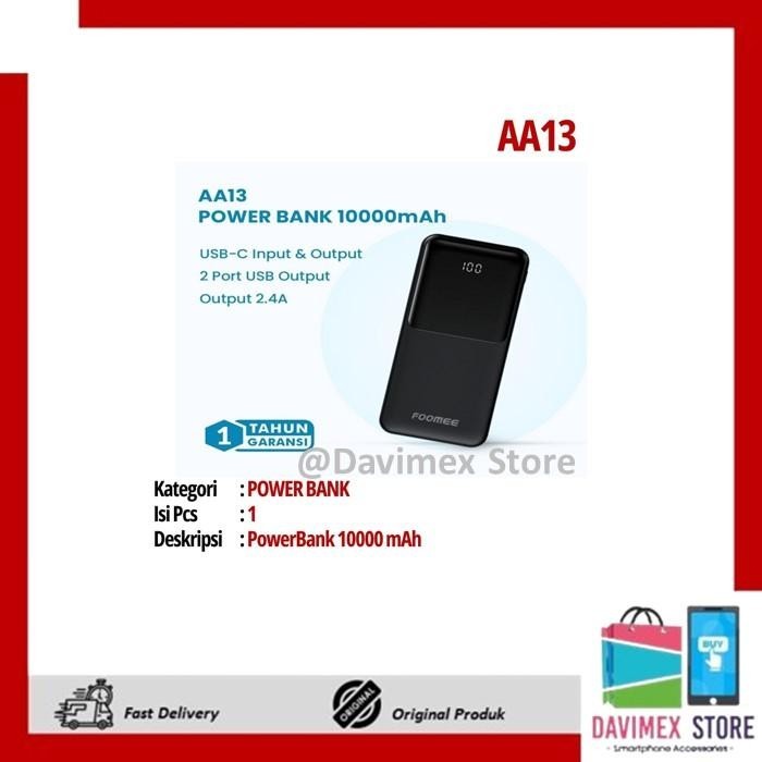 [ORI] FOOMEE AA13 PowerBank 10000 mAh Power Bank