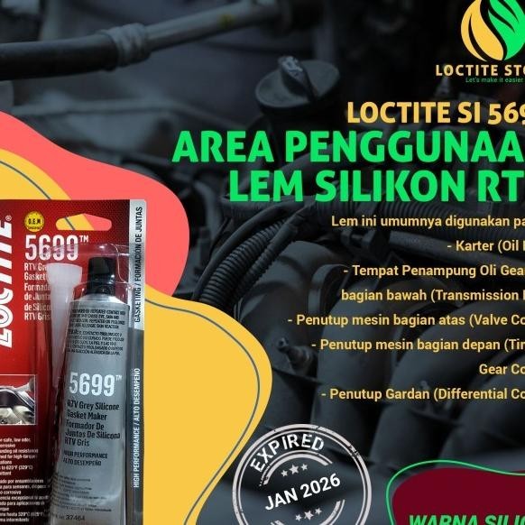 Lem Silikon Rtv Anti Panas Utk Karter Knalpot Radiator Loctite Si 5699