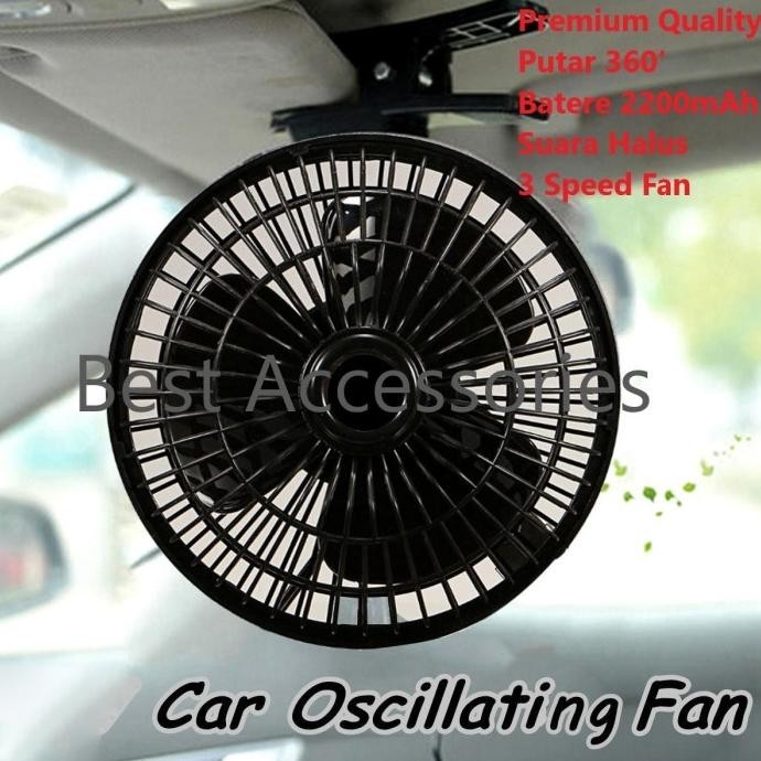 Kipas Angin Mobil Jepit Sunvisor Dashboard CORDLESS Portable 620