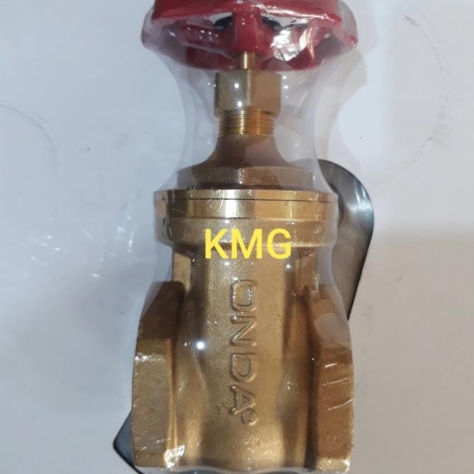 Gate Valve 2" Inch Stop Kran Putar Kuningan Asli Onda