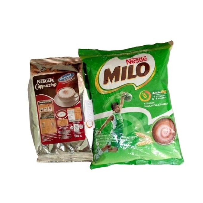 

Paket Nescafe Cappucino Caramel + Milo Complete Mix