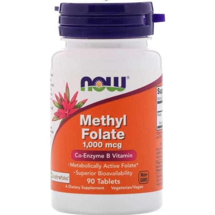 Now Foods Methyl Folate 1000mcg 90 tablets vitamin B co-enzyme folic _ - original