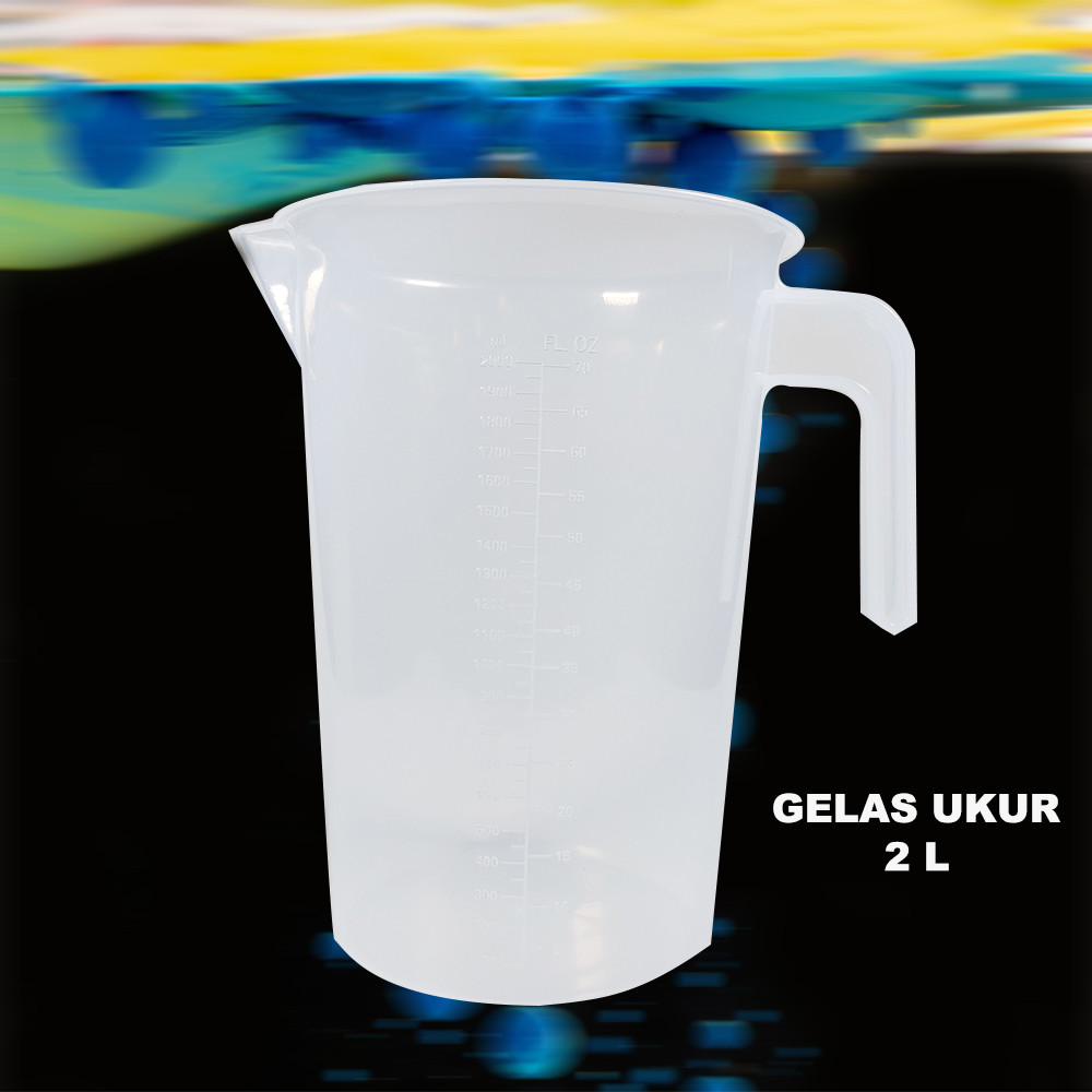 G22 Furnishsal Gelas Ukur Takaran Plastik Measuring Cup 70fl.oz 2l Fs114 Or-i