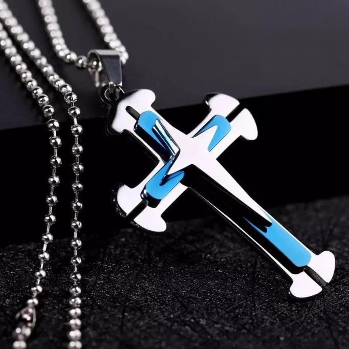 

Kalung Salib 3 Lapis Keren Unik Untuk Kristen Katolik Stainless Steel