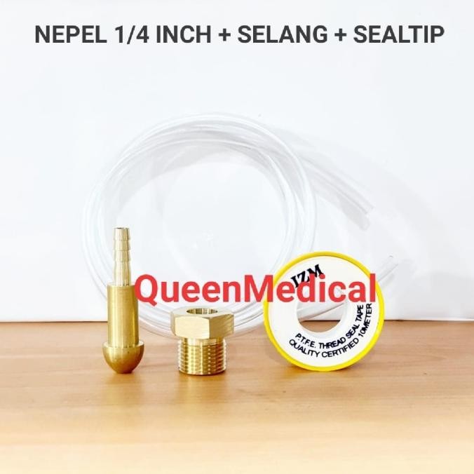 Konektor/Nepel Tabung Oksigen 1m3 untuk Ikan Hidup/Hias +Selang 1.