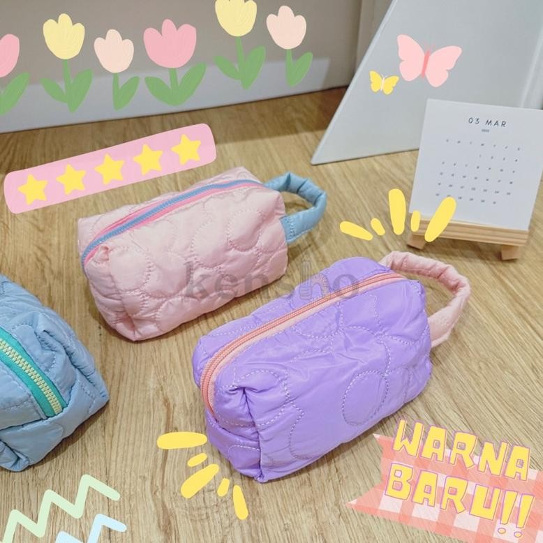 

ryu-56 KENSHO Kotak Pensil Sleting Motif Bunga Flower Handle Pastel / Pouch Makeup Aesthetic / Tas Aksesoris Wanita Lucu Import / Zipper / Flowers Original