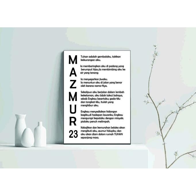 

Hiasan Dinding Rohani Kristen Khatolik Mazmur 23 Wall decor Alkitab