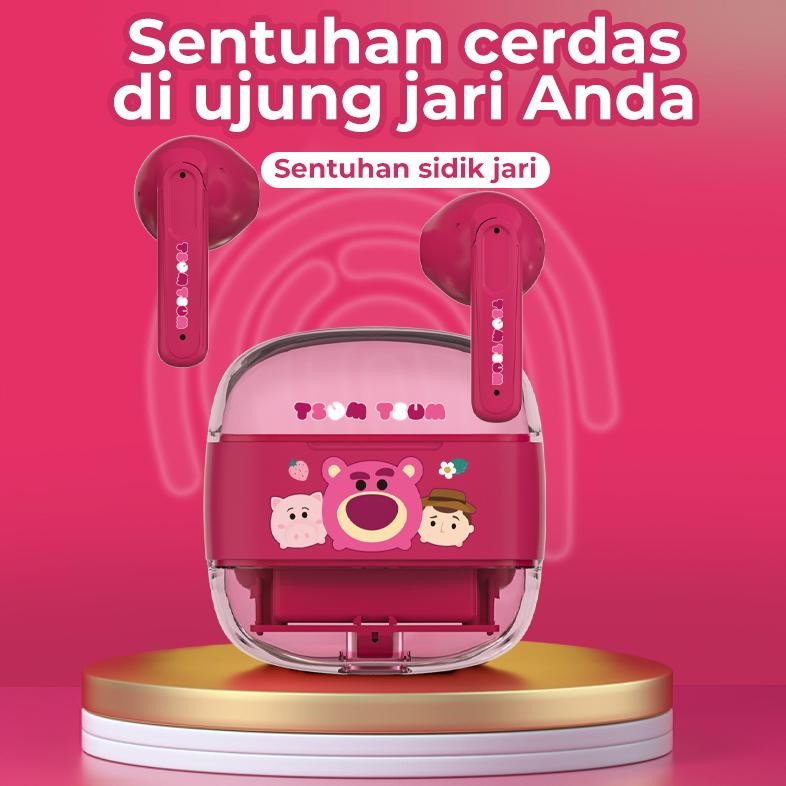 ter-98 100% Ori Disney A11 Headset Nirkabel Bluetooth 5.3 TWS Headphone Super Bass Kebisingan Reduc 
