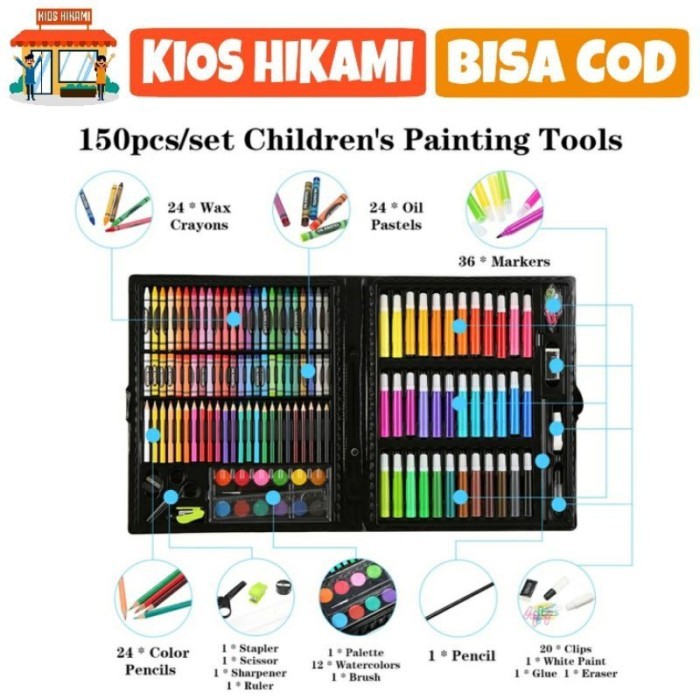 

Azalia Crayon Art Set 150 In 1 Peralatan Gambar Lukis Pensil Warna Alat Tulis