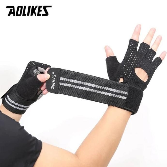 

Aolikes A113 Half Finger Wrist Support Weightlifting Gym Glove Black