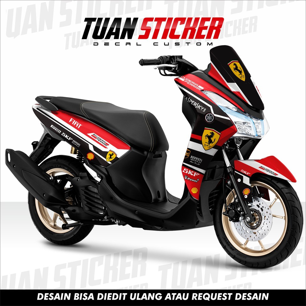 Sticker Striping Decal Yamaha Lexi, Sticker Decal Lexi, cetak sticker lexi, striping lexi ferarri