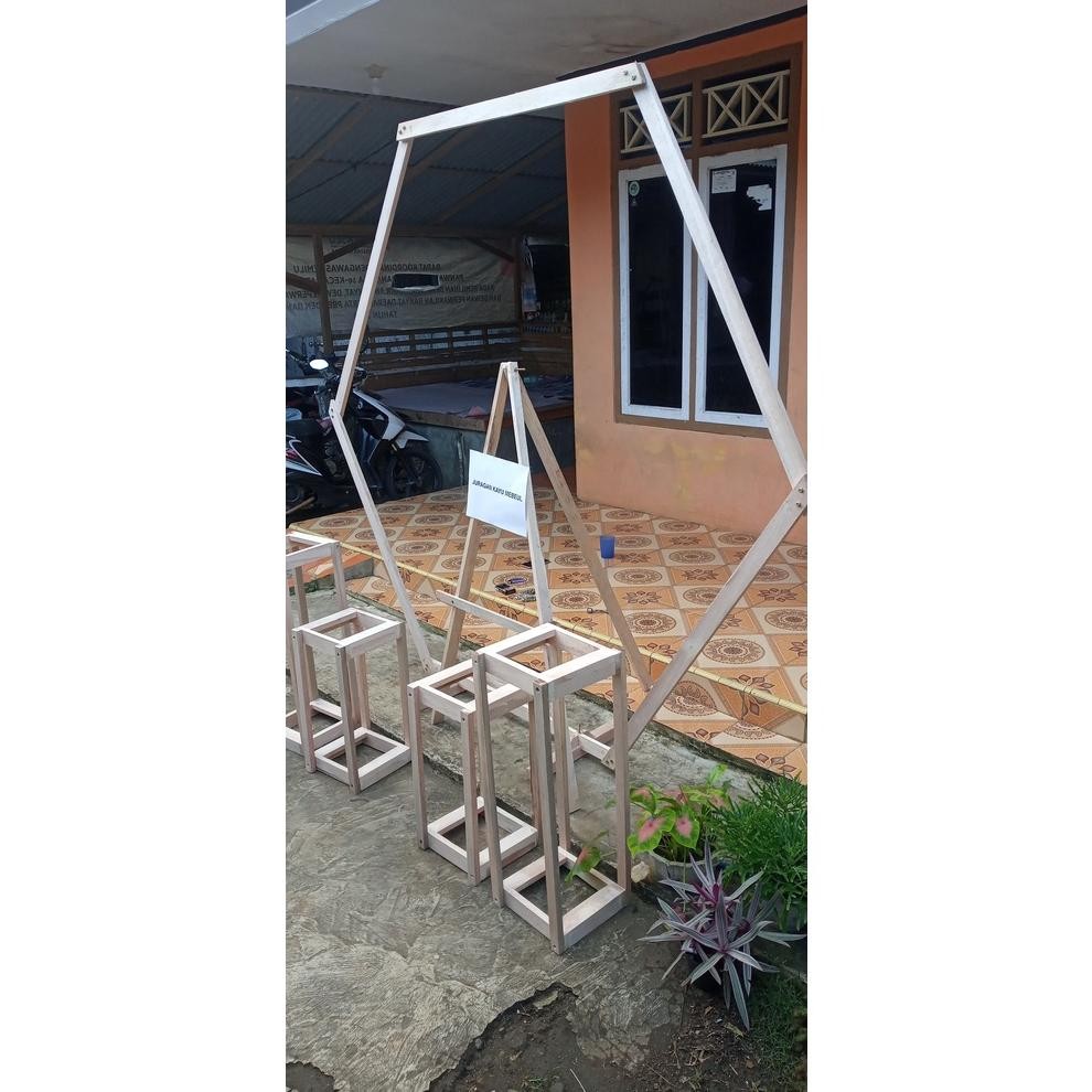 dg-78 SET Backdrop Hexagon Wedding Rustic / Gawang Hexagonal Lamaran UKURAN BESAR dari kayu Viral