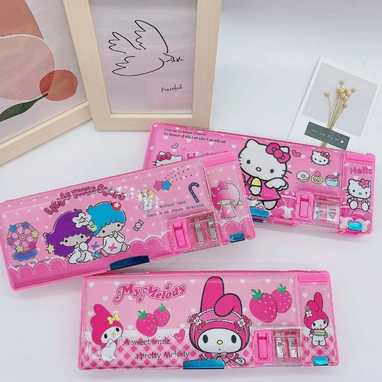 

T3A SAO - S5984 KOTAK PENSIL SANRIO / KOTAK PENSIL MAGNET 2 SEKAT / KOTAK PENSIL ANAK DILENGKAPI