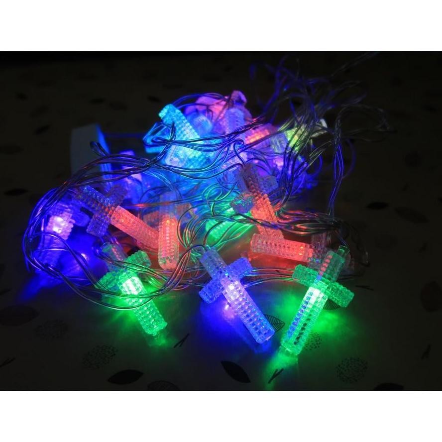 Lampu Salib Musik / Lampu Hiasan Christmas/ Dekorasi Pohon Natal Terbaru