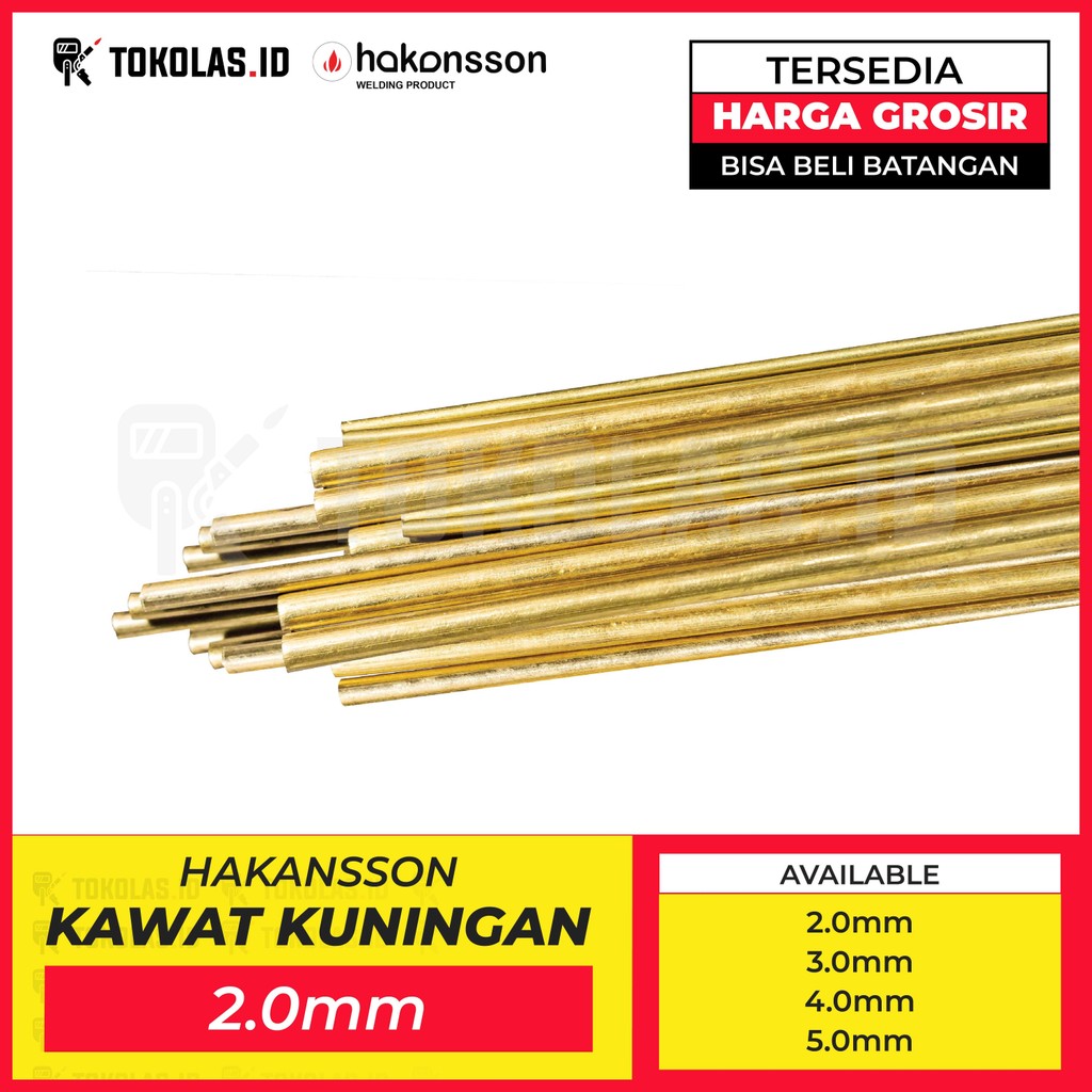 Hakansson Kawat Las Kuningan 2.0 mm Batangan Copper 1 Meter Germany Jerman