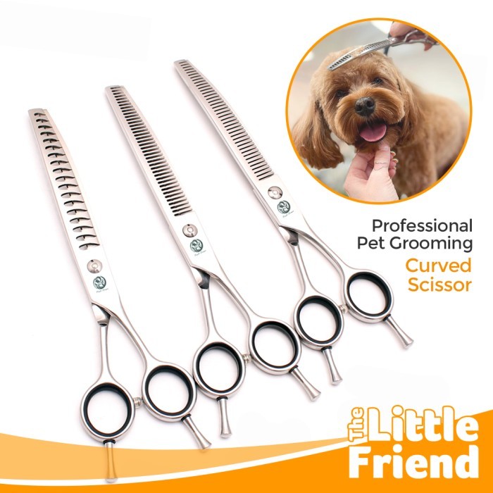 Spesial Gunting Sasak Lengkung Grooming Bulu Anjing Fishbone Shark Tooth