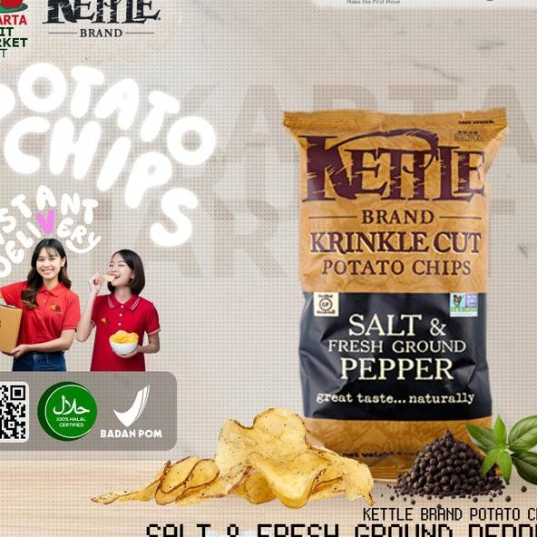 

Kettle Brand Potato Chips All Cheddar Sea Vinegar Hoeny Dijon Pepper Kripik Kentang