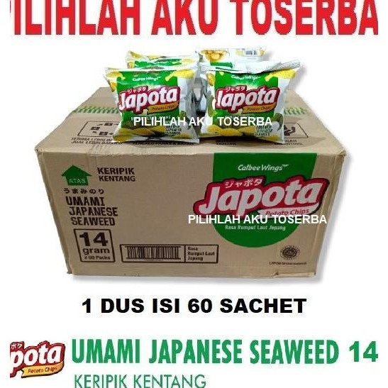 

Japota Keripik Kentang Rumput Laut / Seaweed Renceng - (Harga 1 Dus)