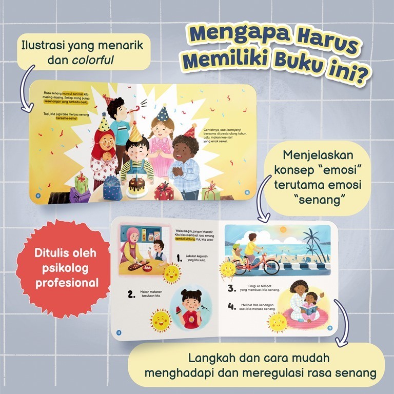 

[Mizan Jakarta] Seri Mengenal Emosi Saat Aku Merasa Senang Boardbook Buku Anak 0-5 Tahun