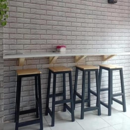 KURSI BAR KAYU / KURSI BAR KAYU JATI / BANGKU BAR TINGGI MURAH