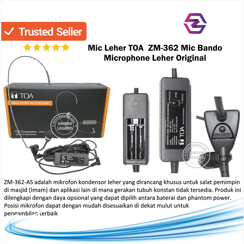 Mic Leher TOA ZM 362 ZM-362 ZM362 Mic Bando Microphone Leher Ori