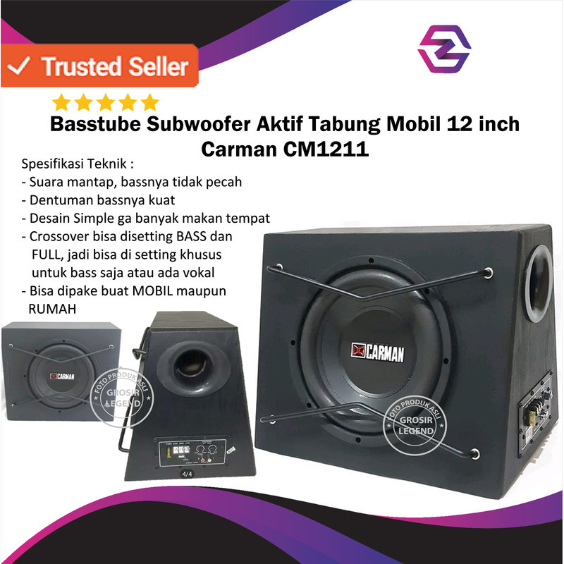 Basstube subwoofer aktif tabung mobil 12 inch Carman CM1211