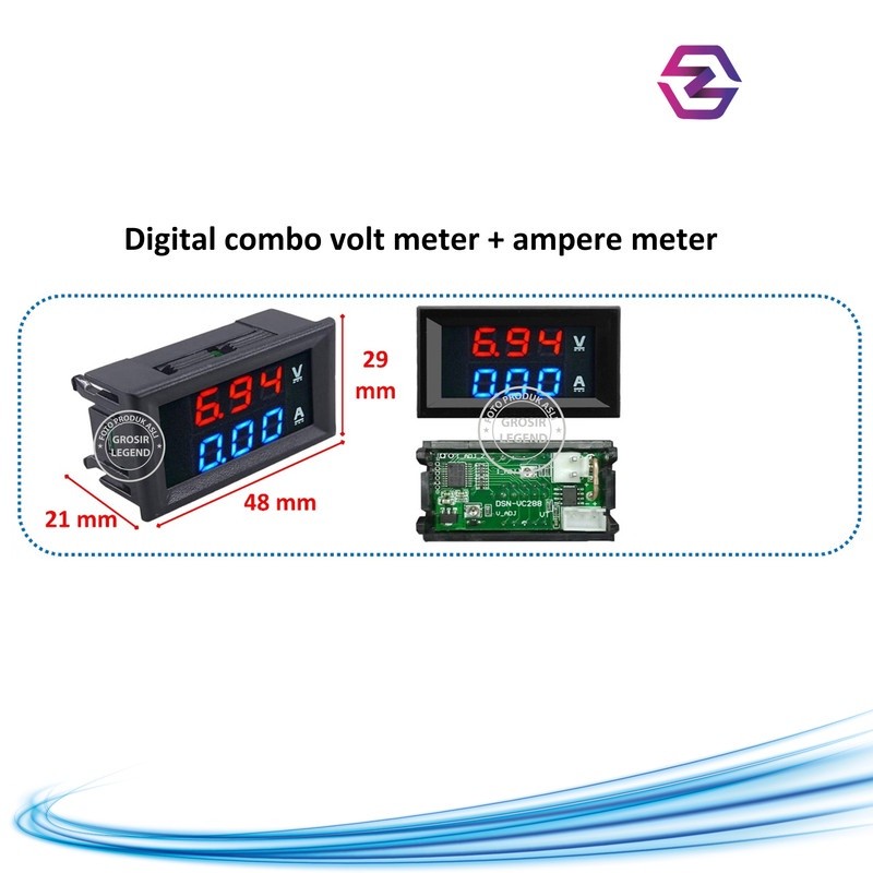 Digital combo volt meter + ampere meter