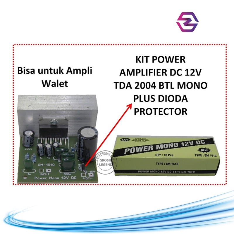 Kit power amplifier DC 12V TDA 2004 mono GM 1610