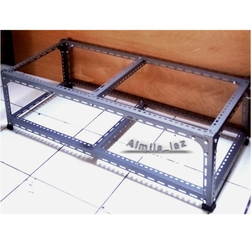 Meja rak 2susun 120x60x40 besi siku lubang 1mm