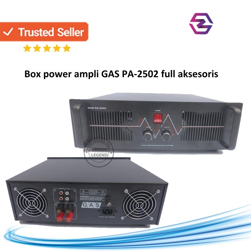 Box power amplifier kosongan besi hitam Gas PA 2502