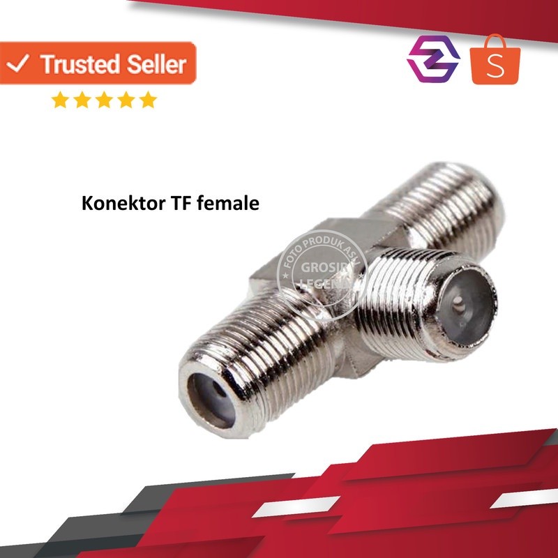 Connector konektor sambungan splitter antena T drat TF drat besi