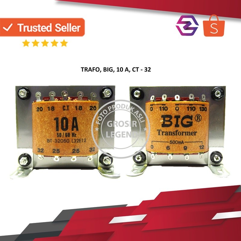 Trafo travo 10A ampere 32V CT Big murni tembaga