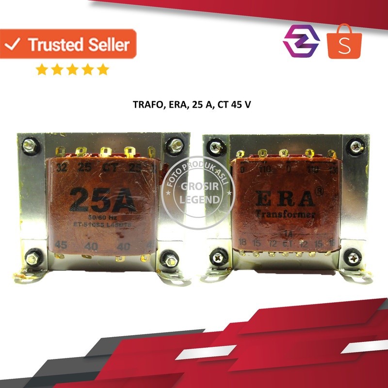 Trafo travo 25A ampere 45V CT Era murni tembaga
