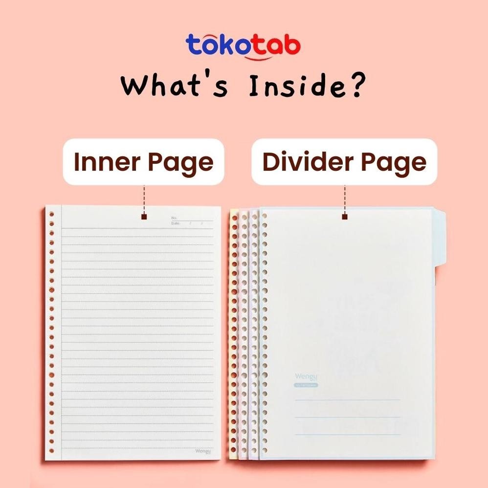 

OKK-1520 Tokotab - B5 A5 Binder Loose Leaf Binder Ring Notebook Detachable PP Loose Leaf Notebook Hemat
