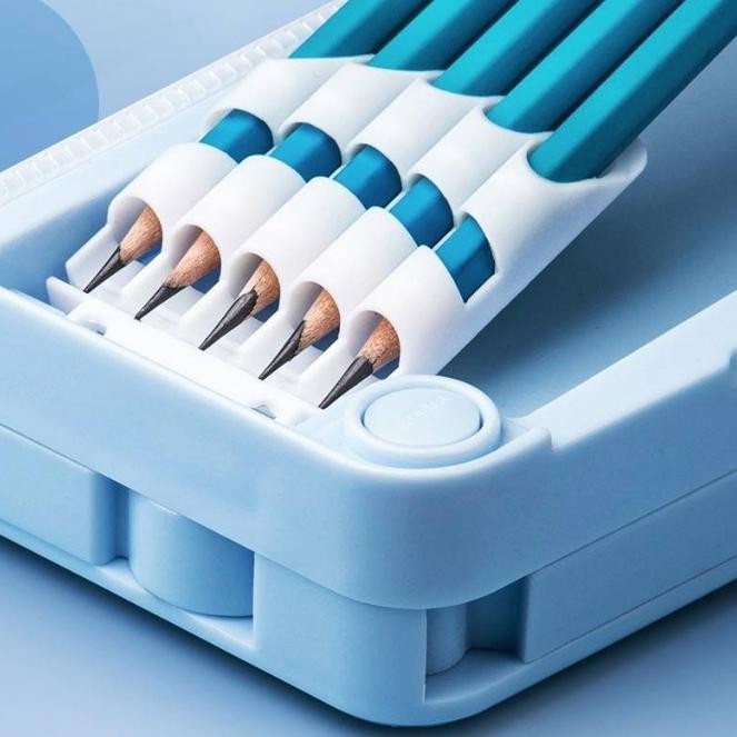 

et-98 HNK Kotak Pensil Anak Sekolah Pola Kartun Lapisan Ganda Tunggal dengan Rautan Multifungsi Premium