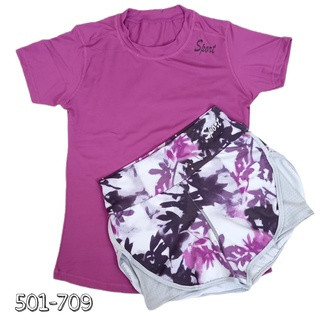 BAJU SENAM SETELAN HOTPANT/PAKAIAN SENAM WANITA/PAKAIAN OLAHRAGA WANITA/SETELAN BAJU SENAM