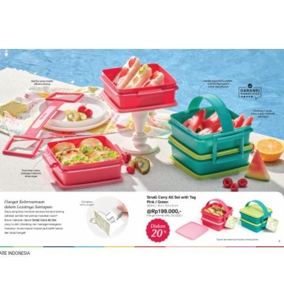 Tupperware Small Carry All Set Kotak Rantang Susun